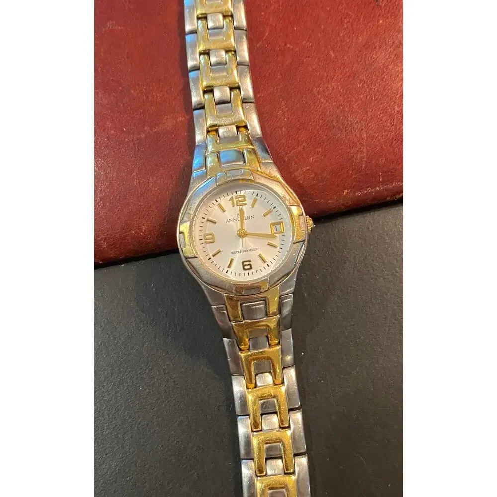 Women's 28mm Two Tone Anne Klein Watch, Water Resistant